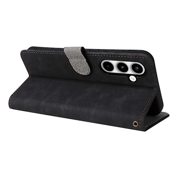 Læder Wallet Case med RFID-blokering til Samsung Galaxy A35 5G - Grøn Multicolor Black