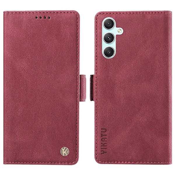 YIKATU YK-005 For Samsung Galaxy A34 5G Hud-følelse Telefon Deksel Stativ Shell PU Lær Lommebok Multicolor Style F