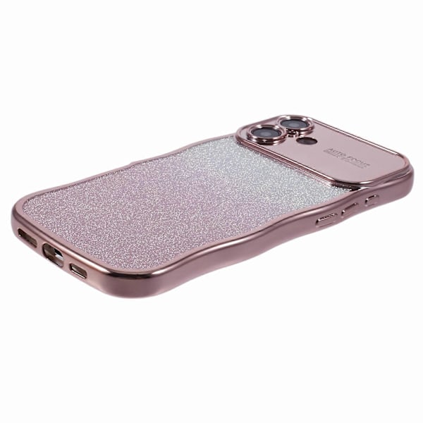 iPhone 16 -kotelo Gradient Glitter TPU -puhelinkuori sähköpinnoitetulla kiharakehyksellä Multicolor Style C