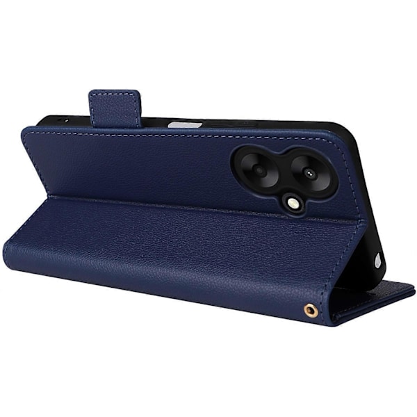 Skal för Xiaomi Redmi 13C 5G/Redmi 13R 5G/Poco M6 5G med handledsrem Läder Mobiltelefonfodral Multicolor Dark Blue