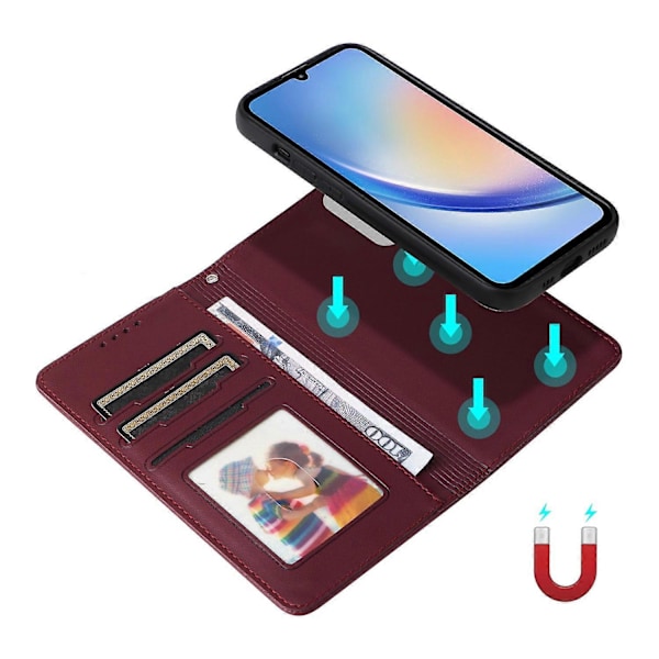 BETOPNICE 005 Samsung Galaxy A34 5G -kotelo, jalustallinen lompakkokotelo, irrotettava puhelimen nahkakansi Multicolor Style C