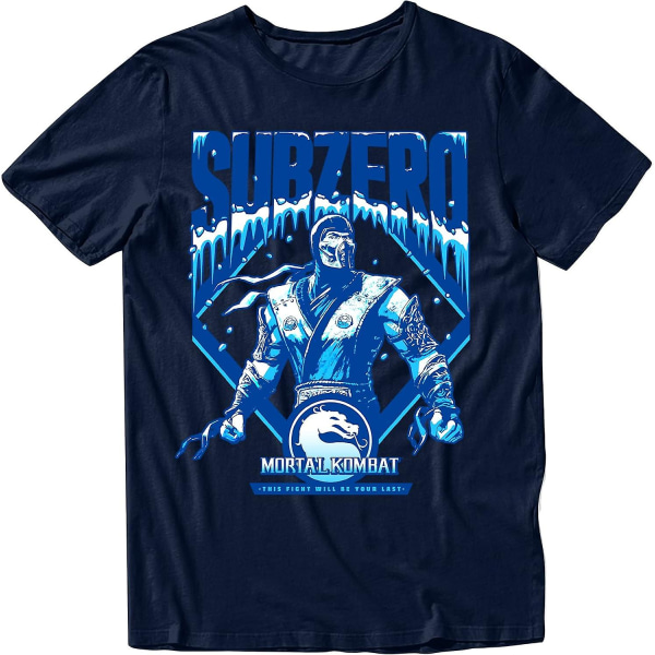 Mortal Kombat Sub Zero Kortärmad T-shirt för män och kvinnor Navy Blue M