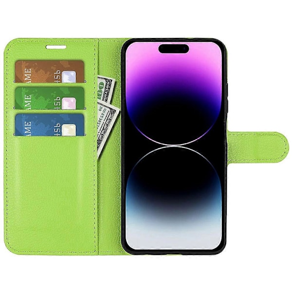 Støtsikkert lommebokdeksel i PU-lær med stativ til iPhone 15 Pro Multicolor Style F