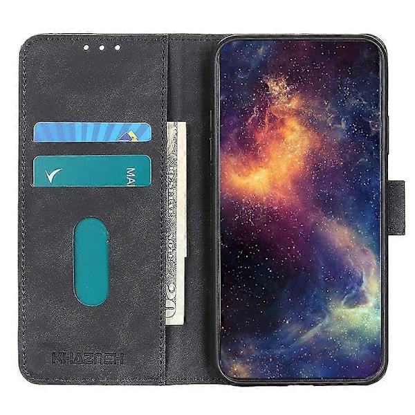KHAZNEH Til Oppo A78 4G Anti-Ridse Shell Wallet Telefon Cover Retro Tekstur PU Læder Stand Case Multicolor Style B