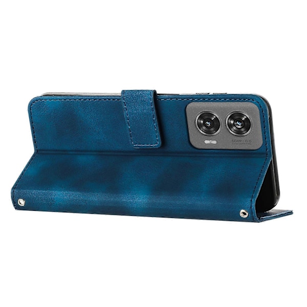 Til Motorola Edge 50 Fusion 5G Telefon Cover Trekant Præget Støtte Læder Flip Cover Multicolor Style A