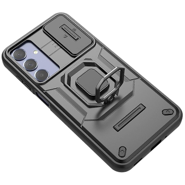Samsung Galaxy M35 5G -kotelo PC+TPU-jalustalla ja linssinsuojuksella Multicolor Style A