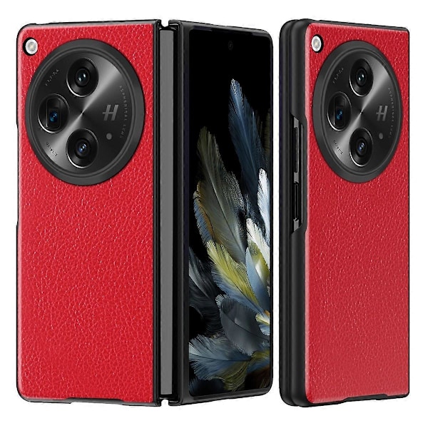 För Oppo Find N3 5G/OnePlus Open Skal PU Läderbelagd Hård PC Anti-fall Telefonskydd Multicolor Style C