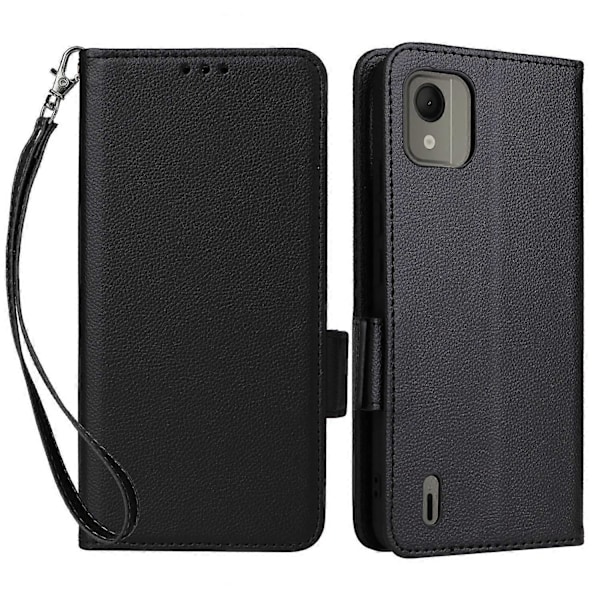 Anti-ridse telefoncover til Nokia C110 Litchi Tekstur PU Læder Wallet Stand Cover Multicolor Style B