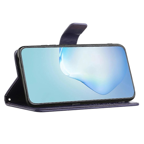 Til Motorola Moto G45 5G/G34 5G Mobiltelefon Etui Ugle Træ Præget Anti-Fald Læder Stand Wallet Co Multicolor Dark Purple