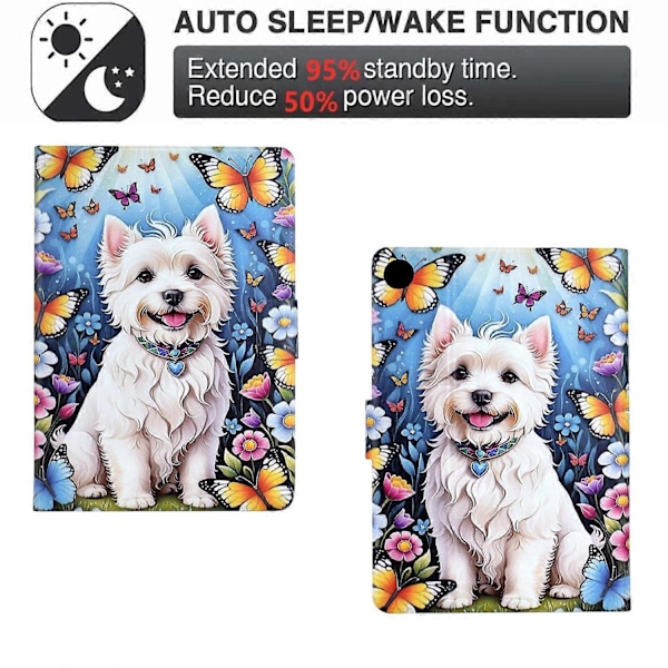 Til Samsung Galaxy Tab A9 Stand Case Mønstertryk Tablet Lædercover med Auto Vågn/Sov Multicolor Dog