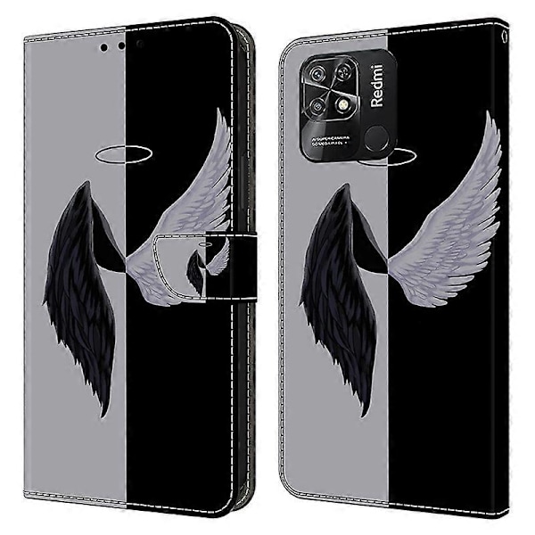 Kuvioitu nahkakotelo Xiaomi Redmi 10C 4G -puhelimelle, pudotussuojattu lompakkokotelo Multicolor Style P