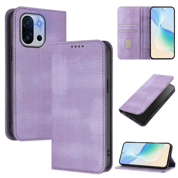 Plånboksfodral för OnePlus 13T 5G Retro Textur RFID-blockerande Läder Telefonskal Multicolor Light Purple