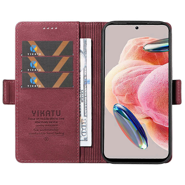 YIKATU YK-005 Til Xiaomi Redmi Note 12 4G Hud-berørings Telefon Cover PU Læder Wallet Stand Shell Multicolor Style F