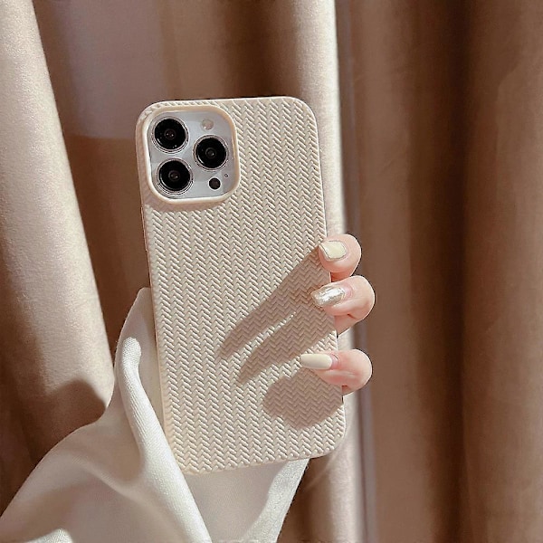Vävd Textur Mjukt TPU Skal Baksida Repskyddande Telefonskal för iPhone 13 Pro 6.1 tum Multicolor Style A