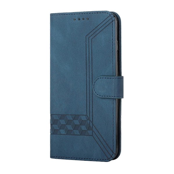 Mobilskal för iPhone 17 med rem, präglat PU-läder, plånboksställ Multicolor Royal Blue