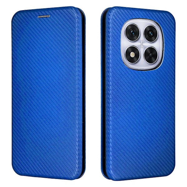Skal för Xiaomi Redmi Note 14 Pro 4G Fodral Kolfibertextur Fallsäkert PU Läder Telefonskydd Multicolor Blue