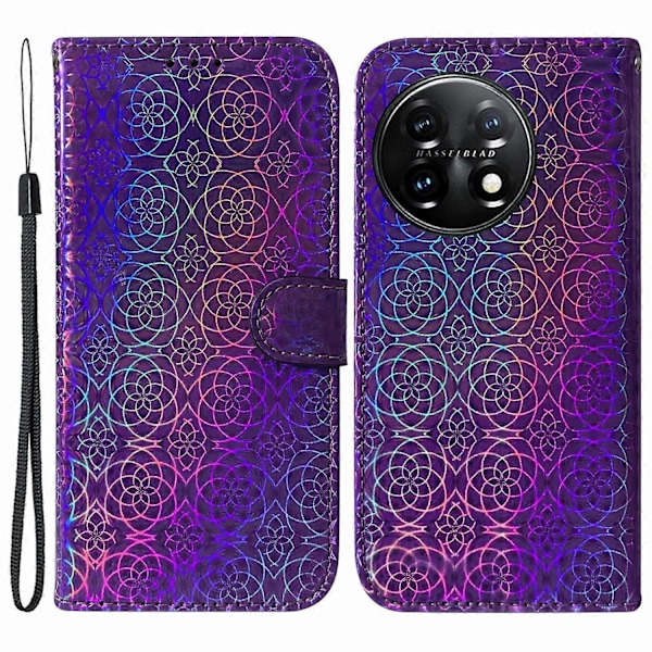 För OnePlus 11 5G Mobilskal Bländande Blommönster Plånbok Ställ PU Läder Mobilfodral Multicolor Style C