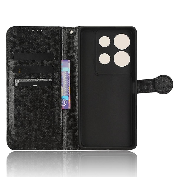 Til Infinix Note 30 Vip 5g Telefon Wallet Etui Dot Præget Stativ Pu Læder Cover Black