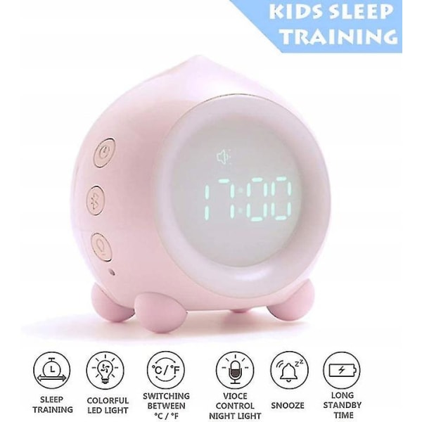 Pxcl Bluetooth Natlampe Lille Vækkeur Natlampe Børneværelse Soveværelse Lyd Bluetooth Natlampe Vækning Pulver