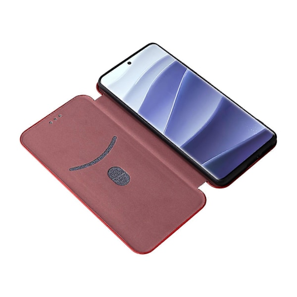 Skal för Xiaomi Redmi Note 14 Pro 4G Fodral Kolfibertextur Fallsäkert PU Läder Telefonskydd Multicolor Brown