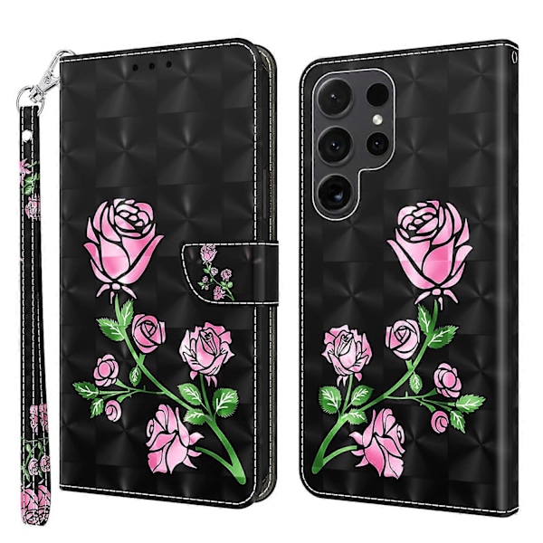Samsung Galaxy S24 Ultra -kotelo 3D-kuviopainatuksella, nahkainen lompakkokotelo Multicolor Style C