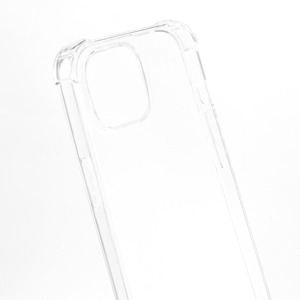 TPU Telefon Cover til iPhone 15 Plus, Fire Hjørne Anti-drop Klar Telefon Bagside Cover med Lanyard