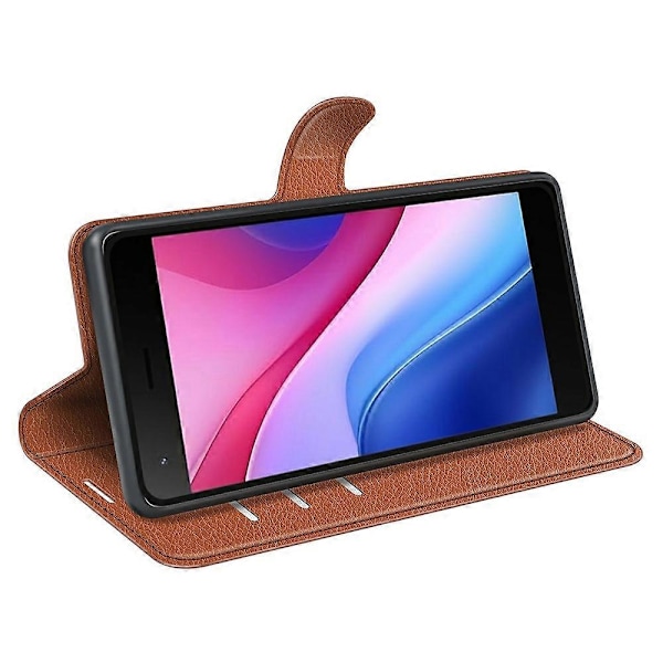 Til ZTE Blade A35 Lite Etui Litchi Tekstur Stødsikkert Læder Wallet Telefon Cover - Grøn Multicolor Brown