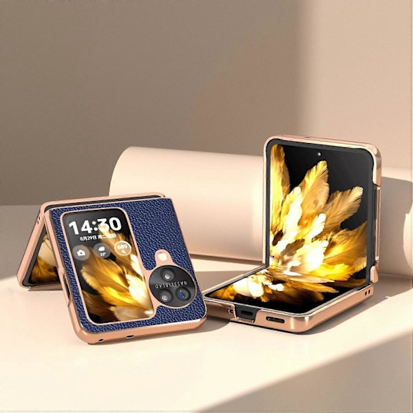 För Oppo Find N3 Flip 5G Skal Äkta Läderbelagt PC-Telefonfodral Multicolor Style B