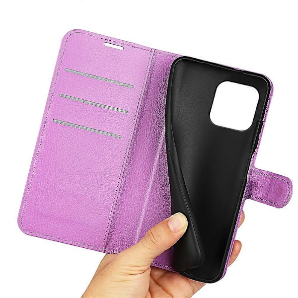 Puhelinlaukku jalustalla iPhone 15 Plus -puhelimelle, PU-nahkainen lompakkokotelo Multicolor Style H