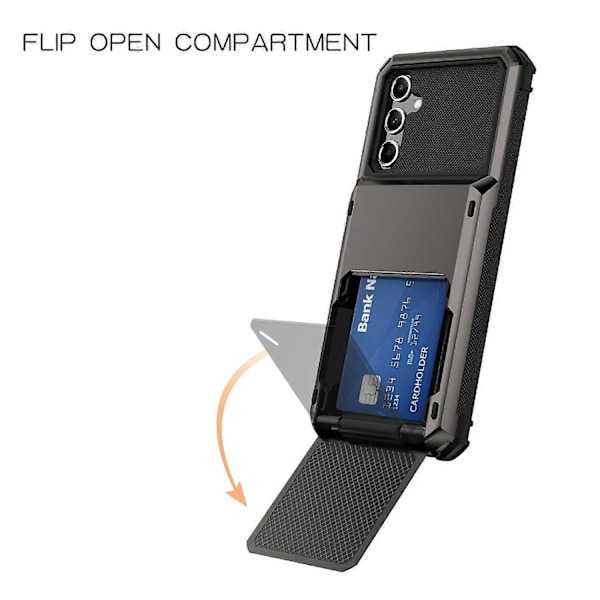 For Samsung Galaxy A34 5G Telefon Flip Kort Holder TPU+PC Telefon Deksel Beskyttende Skall