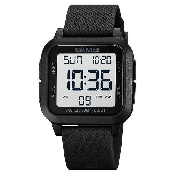 Skmei 1894 Square Sports Waterproof Watch 1894 Black White Machine