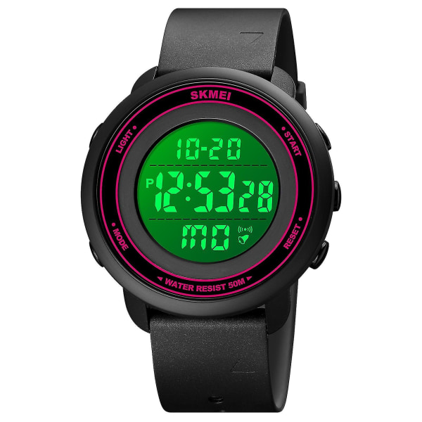 Skmei 1736 Two City Time Digital Display Ectronic Watch Rose Red and White
