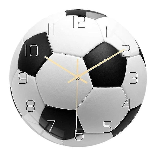 Fodbold Akryl Stille Vægur Soveværelse Stue Vækkeur Fødselsdags Julegaver Gave F