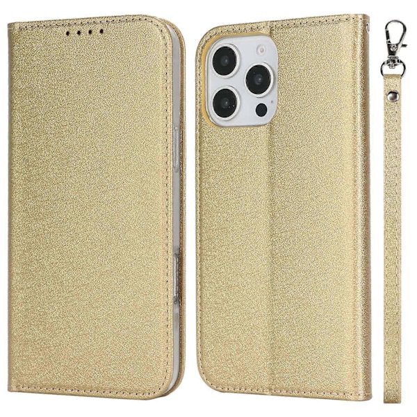 Til iPhone 16 Pro Cover PU Læder Silke Tekstur Magnetisk Flip Telefon Cover Multicolor Style C