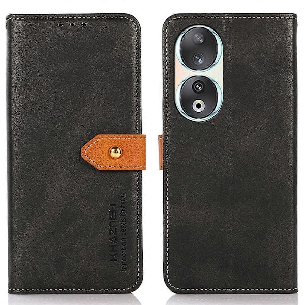 KHAZNEH Honor 90 PU-nahkakotelo, iskunkestävä, lehmännahkajäljitelmä, jalustallinen lompakkokotelo Multicolor Style A