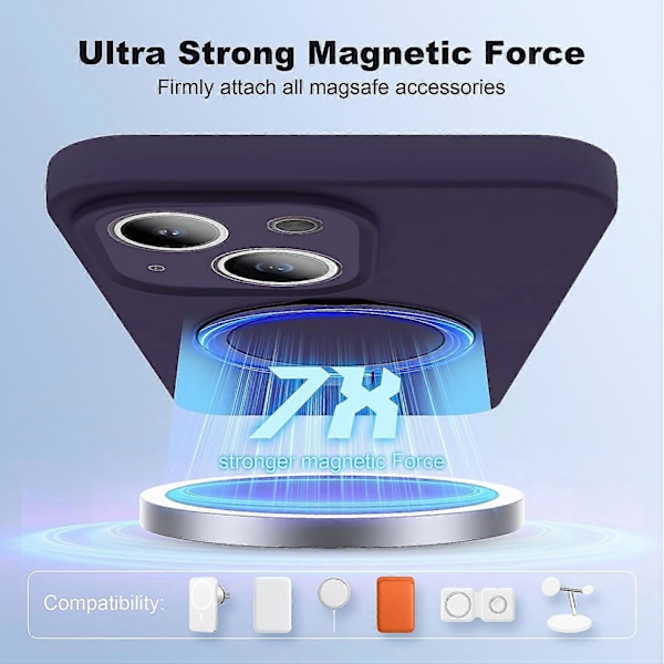 iPhone 14 Magneettinen Puhelinkotelo Piilotetulla Jalustalla Suojakuori Iskunkestävä Nestemäinen Silikonikuori Multicolor Style G