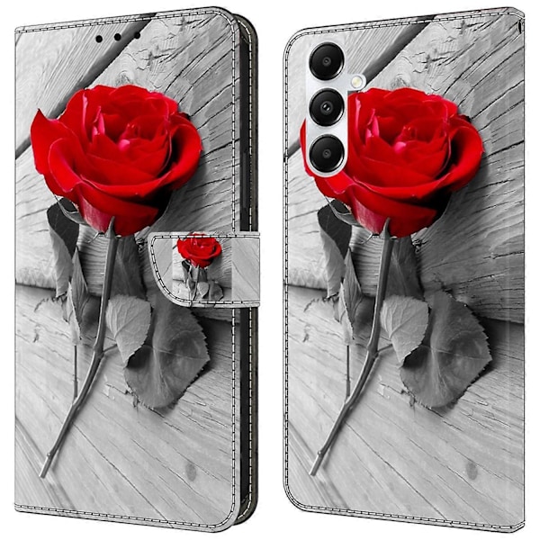 Til Samsung Galaxy A55 5G Mobiltelefon Etui Trykt 3D Mønster Stativ Læder Cover Multicolor Rose