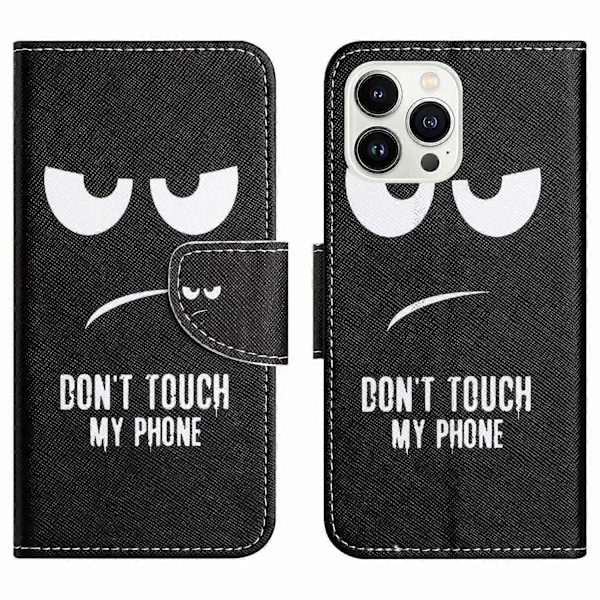 Til iPhone 15 Pro Max Mobiltelefon Etui Mønsterprint Læder Wallet Stand Telefon Cover Multicolor Style C