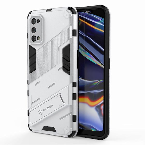 Stødsikkert PC+TPU Hybrid Telefon Cover med Støttefod til Realme 7 Pro