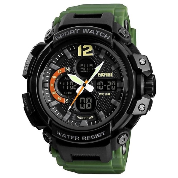 Skmei 1343 Men Outdoor Sports Vattentät Watch ArmyGreen