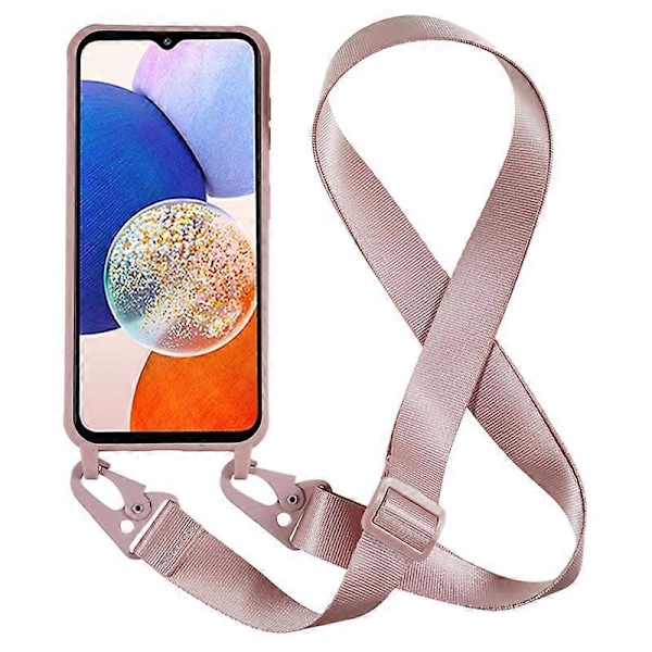 Matt TPU-skal med lång snodd för Samsung Galaxy A05s 4G Multicolor Deep Pink