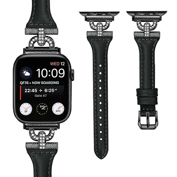 Aitoa tyypin A lehmännahkaranneke Apple Watch Series 10 42mm/9 8 7 41mm/SE (2023) SE (2022) SE 6 -kelloon