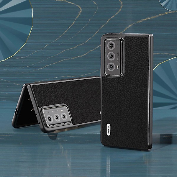 Ægte koskindbelagt PC-skal telefonbeskyttelsescover til Honor Magic V2 5G Multicolor Style D