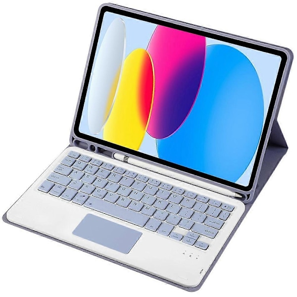 Type C A10B-A iPad 10.9 (2022) -mallille, karkkivärinen kynäpaikkamuotoilu, nahka + TPU-tablettitelinekotelo Multicolor Style F