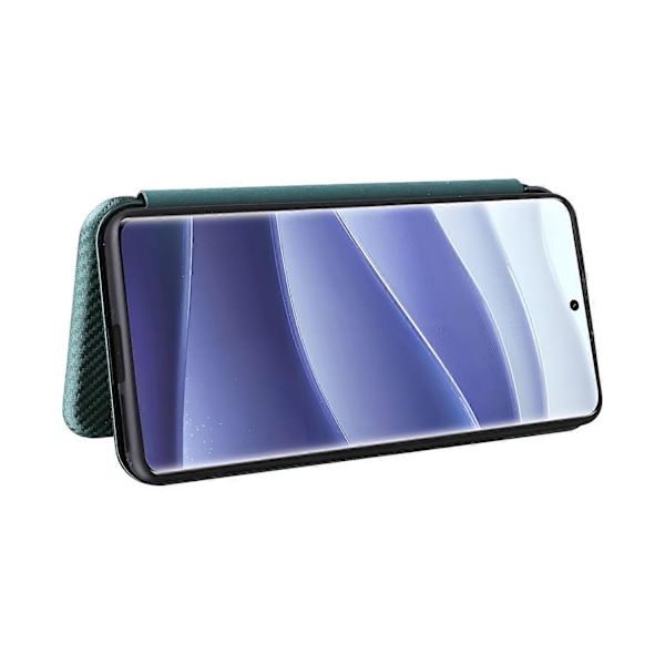 For Xiaomi Redmi Note 14 Pro 4G Deksel Karbonfibertekstur Fallsikker PU Lær Telefondeksel Multicolor Green