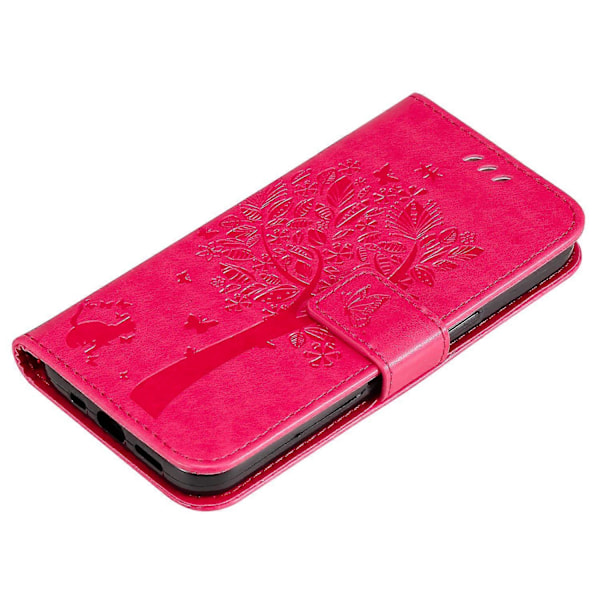 KT Imprinting Flower Series-3 Fodral för Xiaomi 14T Pro Katt Träd Mönster Flip Läder Telefonskydd Multicolor Style F