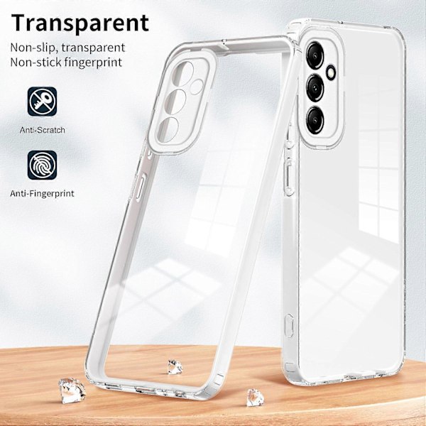 För Samsung Galaxy A14 5G/A14 4G 3-i-1 Transparent Telefon Skal TPU+PC Kameraskydd Fodral Multicolor Style B