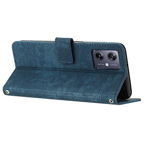 Skin-touch- case för Motorola Moto G54 5g Cover Pu-läderställ Telefonskal Sapphire