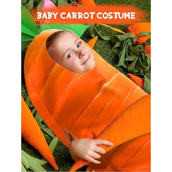 Påsk Barn Morot Kostym Orange Halloween Morot Cosplay Kostym
