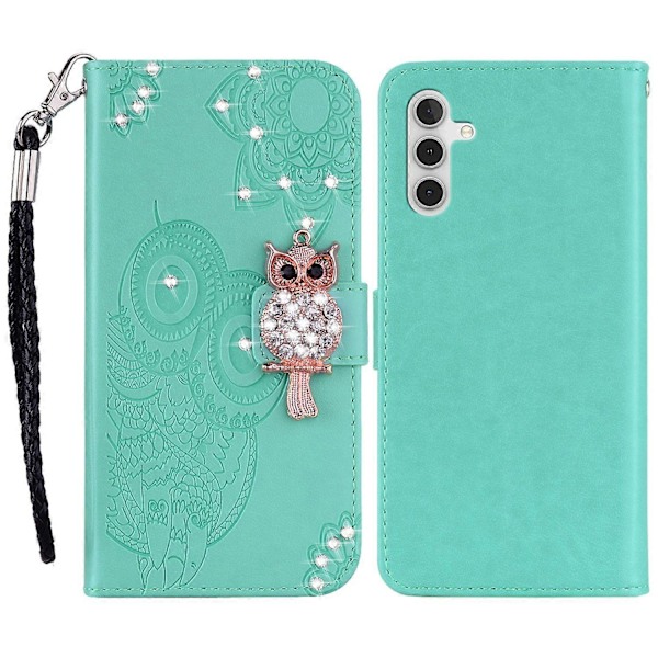 Samsung Galaxy A05s 4G -kotelo, strassikoristeinen nahkainen puhelinlompakkokotelo jalustalla Multicolor Style D